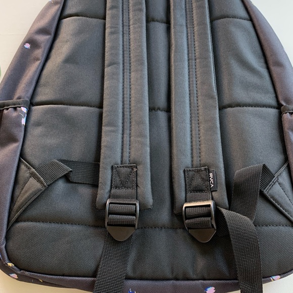🌸NWT RVCA MULTIPLIED II BLACK FLORAL BACKPACK 🌸 - Picture 12 of 13